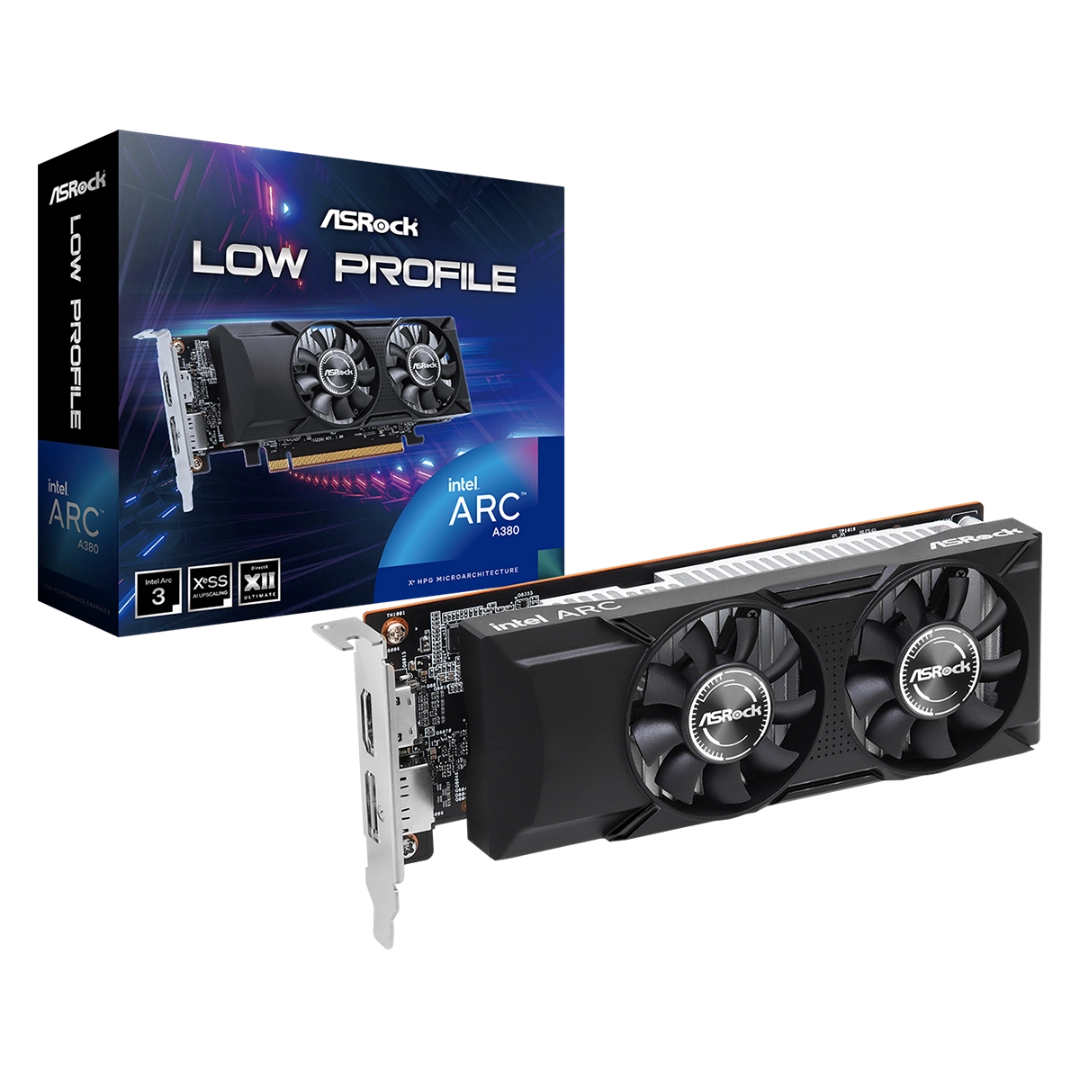 ASRock Intel Arc A380 Low Profile 6GB GDDR6 Graphics Card