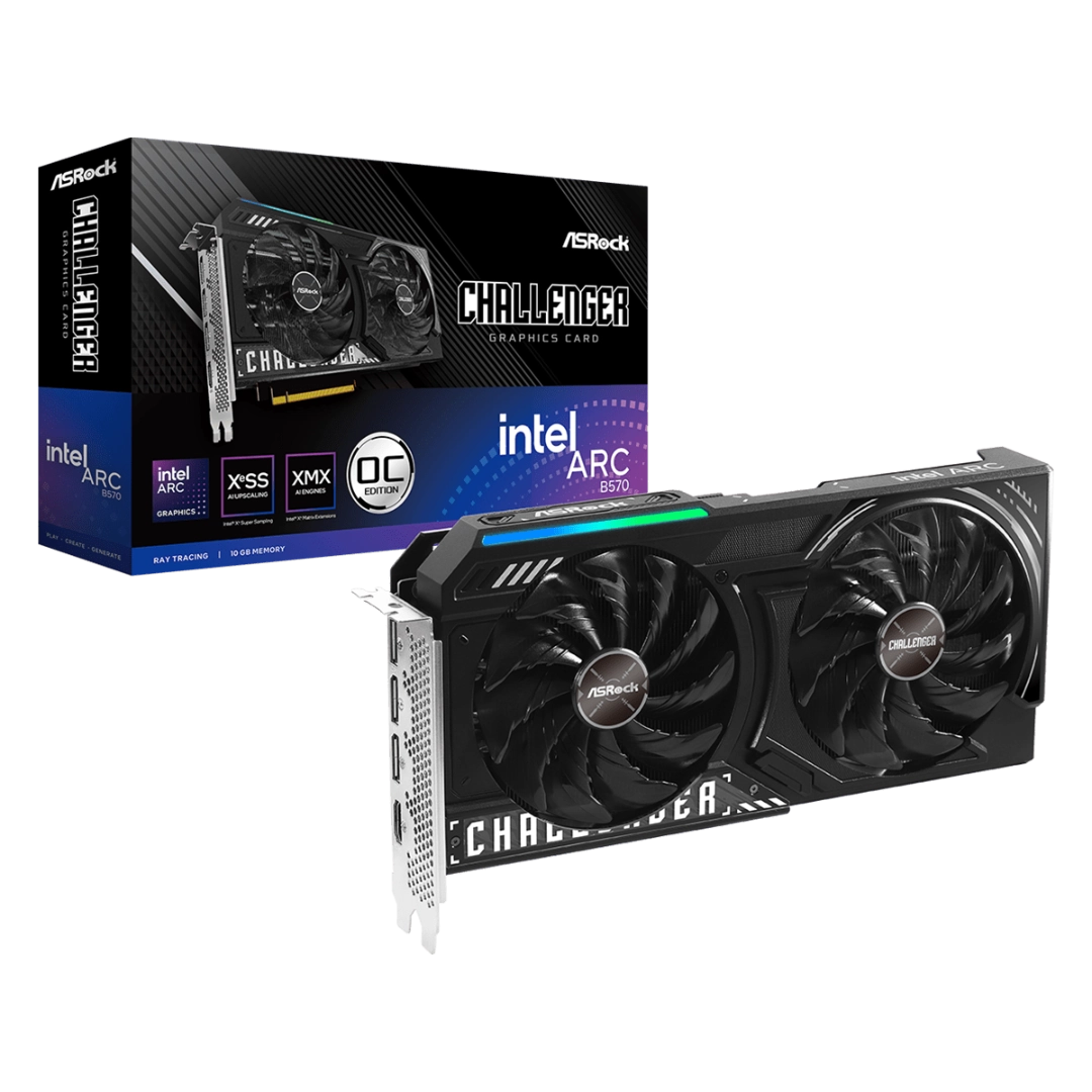 ASRock Intel Arc B570 Challenger OC 10GB GDDR6 Graphics Card