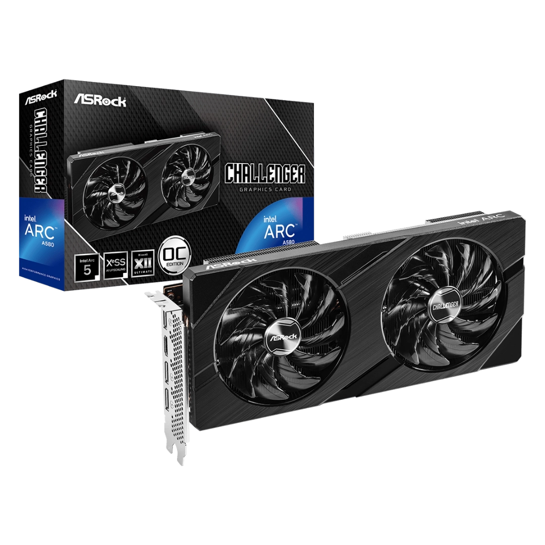 ASRock Intel Arc A580 Challenger OC 8GB GDDR6 Graphics Card