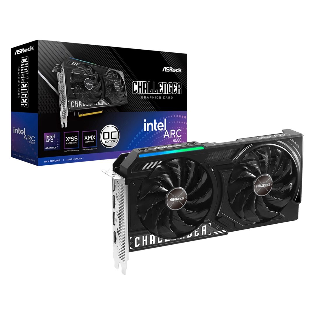 ASRock Intel Arc B580 Challenger OC 12GB GDDR6 Graphics Card