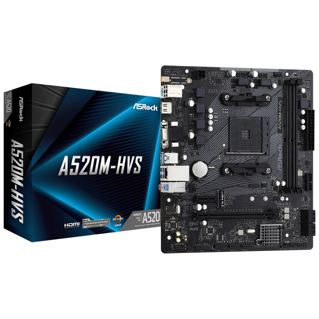 ASRock A520M-HVS Micro ATX AM4 Motherboard