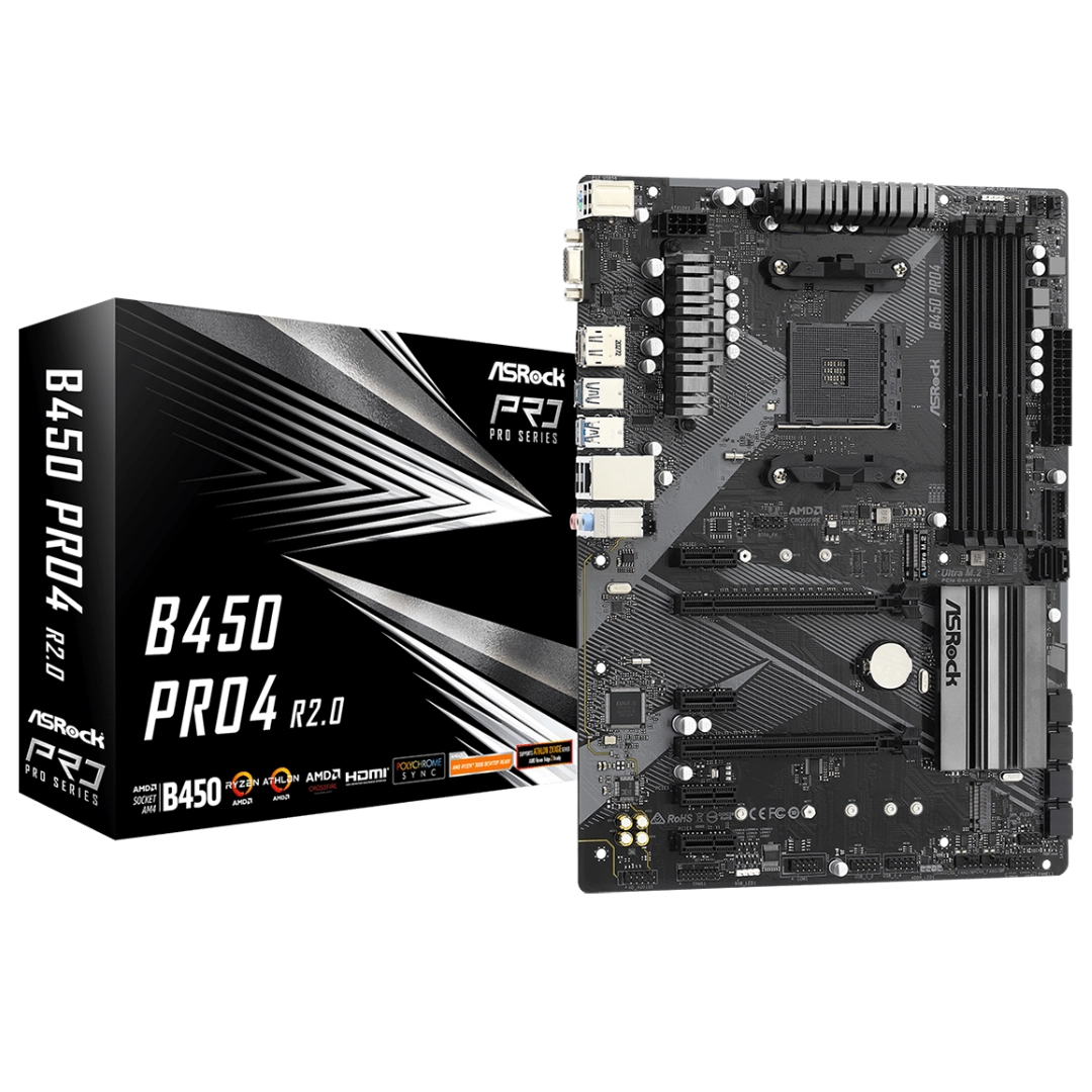 ASRock B450 Pro4 R2.0 ATX AM4 Motherboard