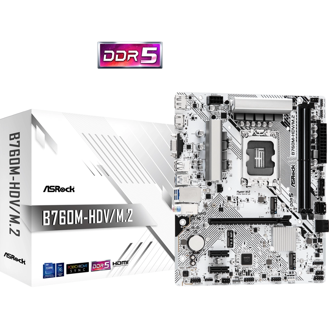 ASRock B760M-HDV/M.2 Micro ATX LGA1700 Motherboard
